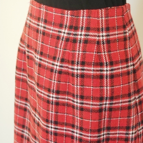 JG Hook Red Plaid Pencil Skirt Hidden Zip Sz 6P - Picture 7 of 10
